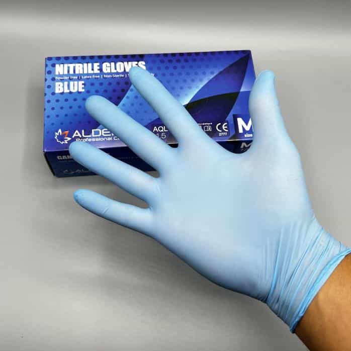 Сини Нитрилни Ръкавици ALDENA 100бр.